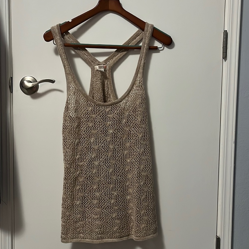 Stylish Beige Crochet top. Size XL. Hardly worn.